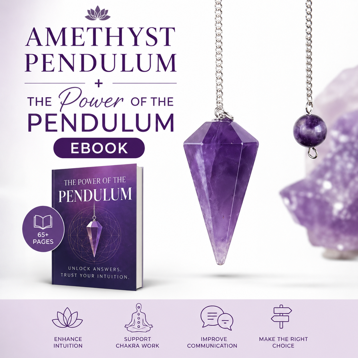 Amethyst Pendulum + Ebook