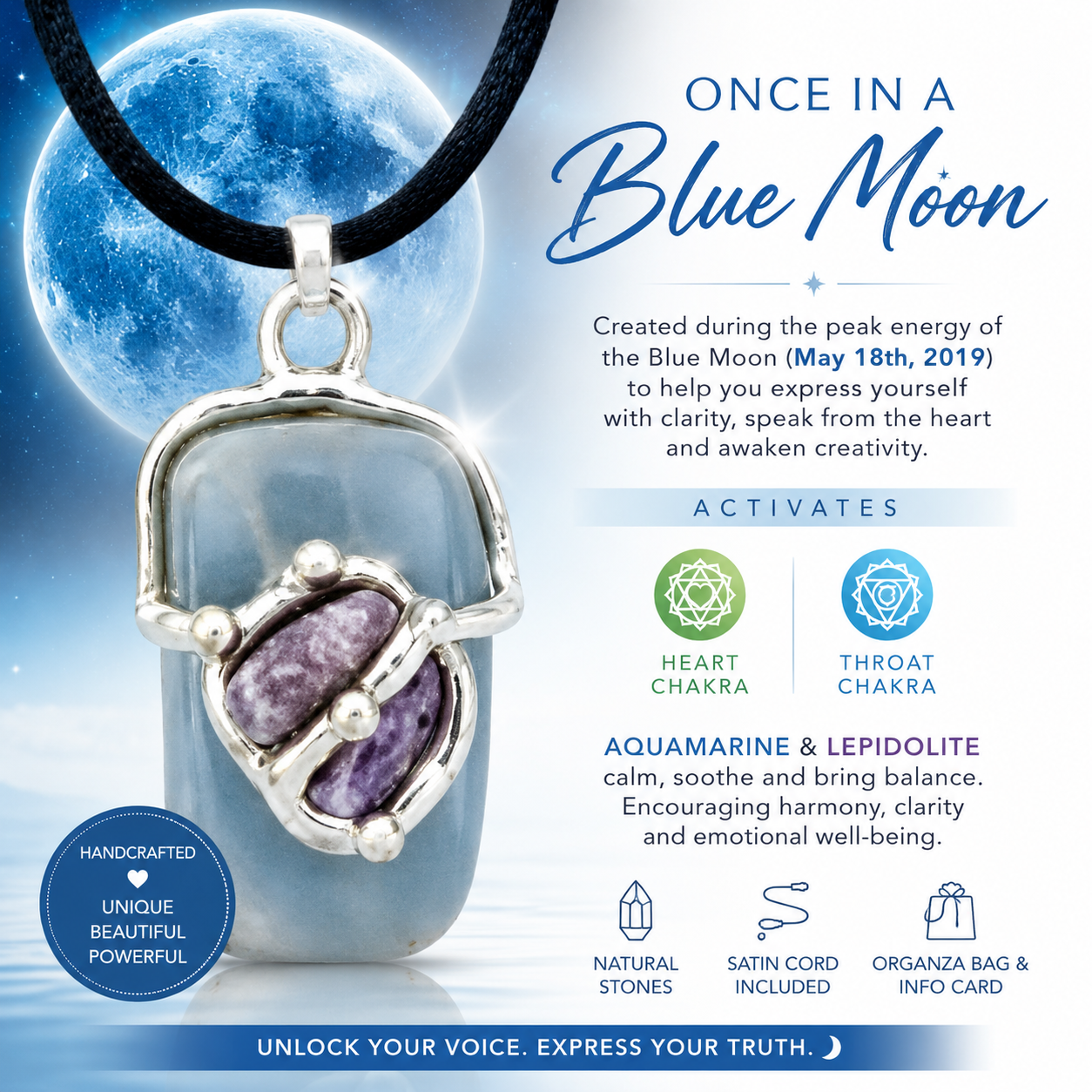 Blue Moon Drop Pendant