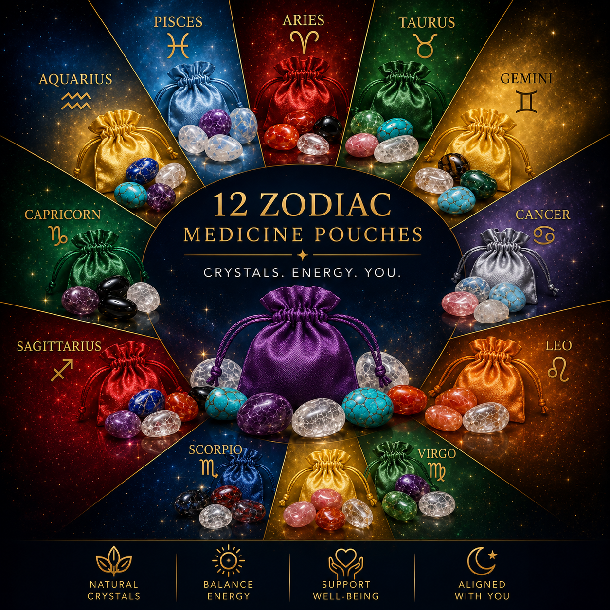 Zodiac Medicine Pouches