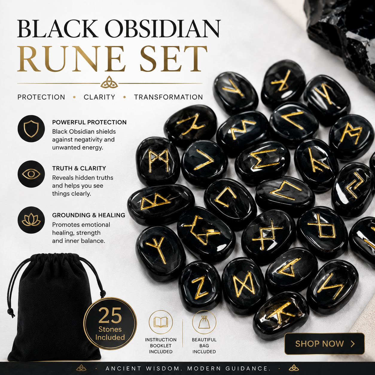 Obsidian Runes Set