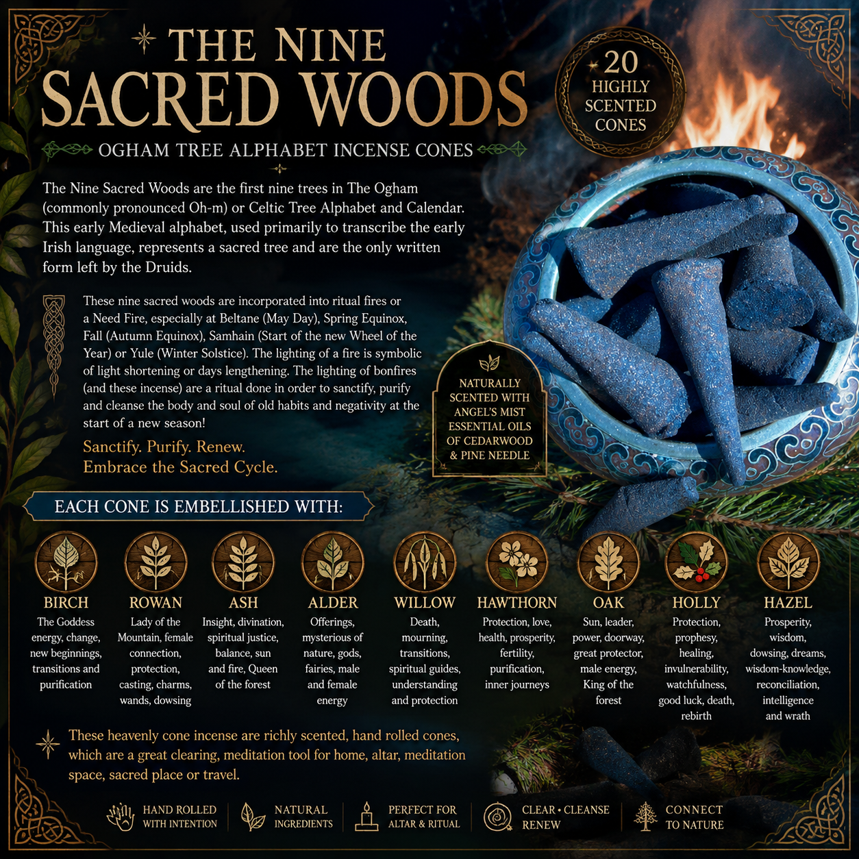 Nine Sacred Woods Incense Cones