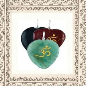 OM Stone Heart Pendant