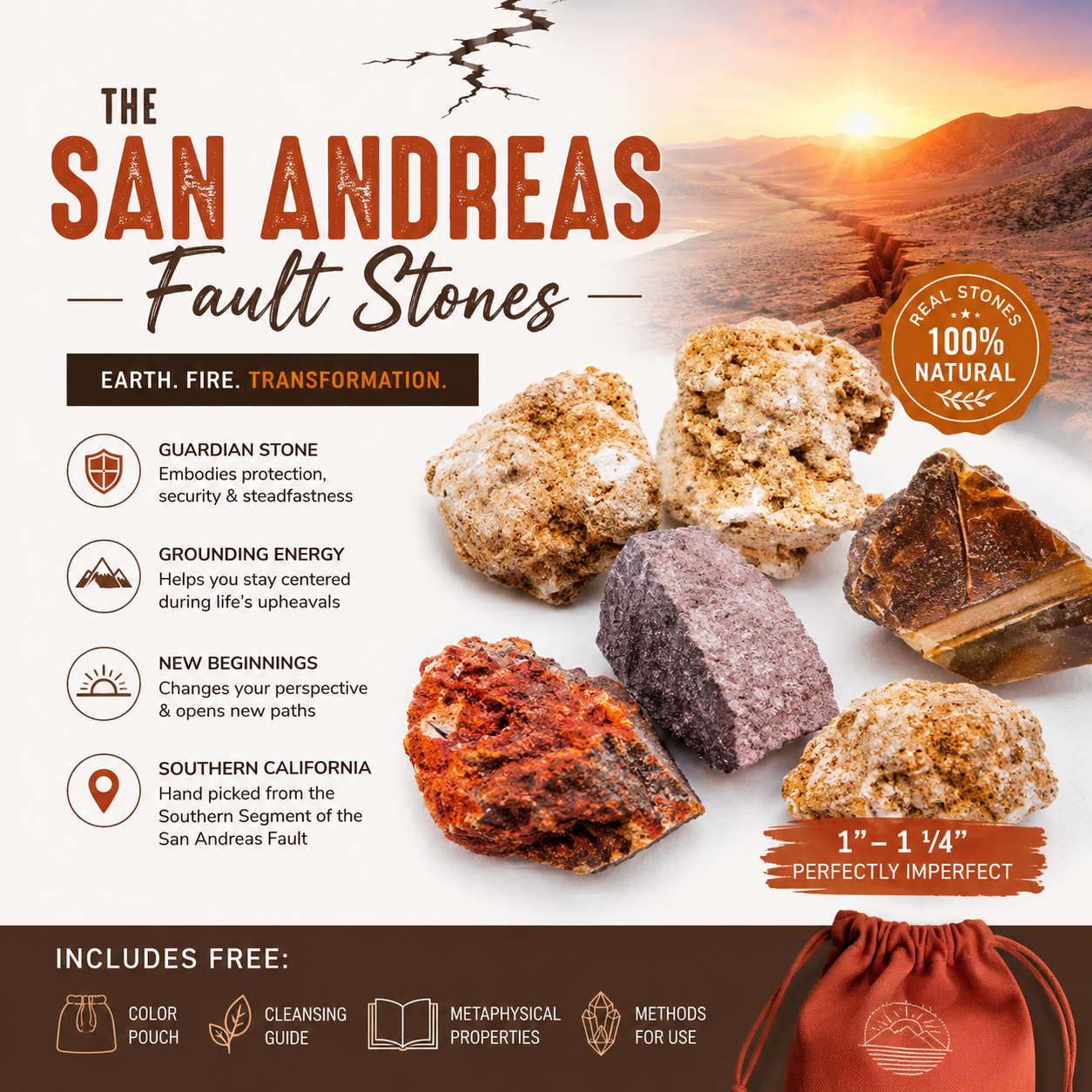 San Andreas Fault Stone Rough