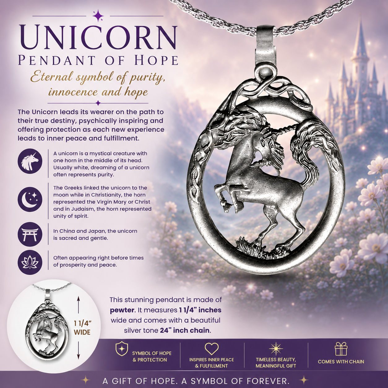 Unicorn Pendant of Hope