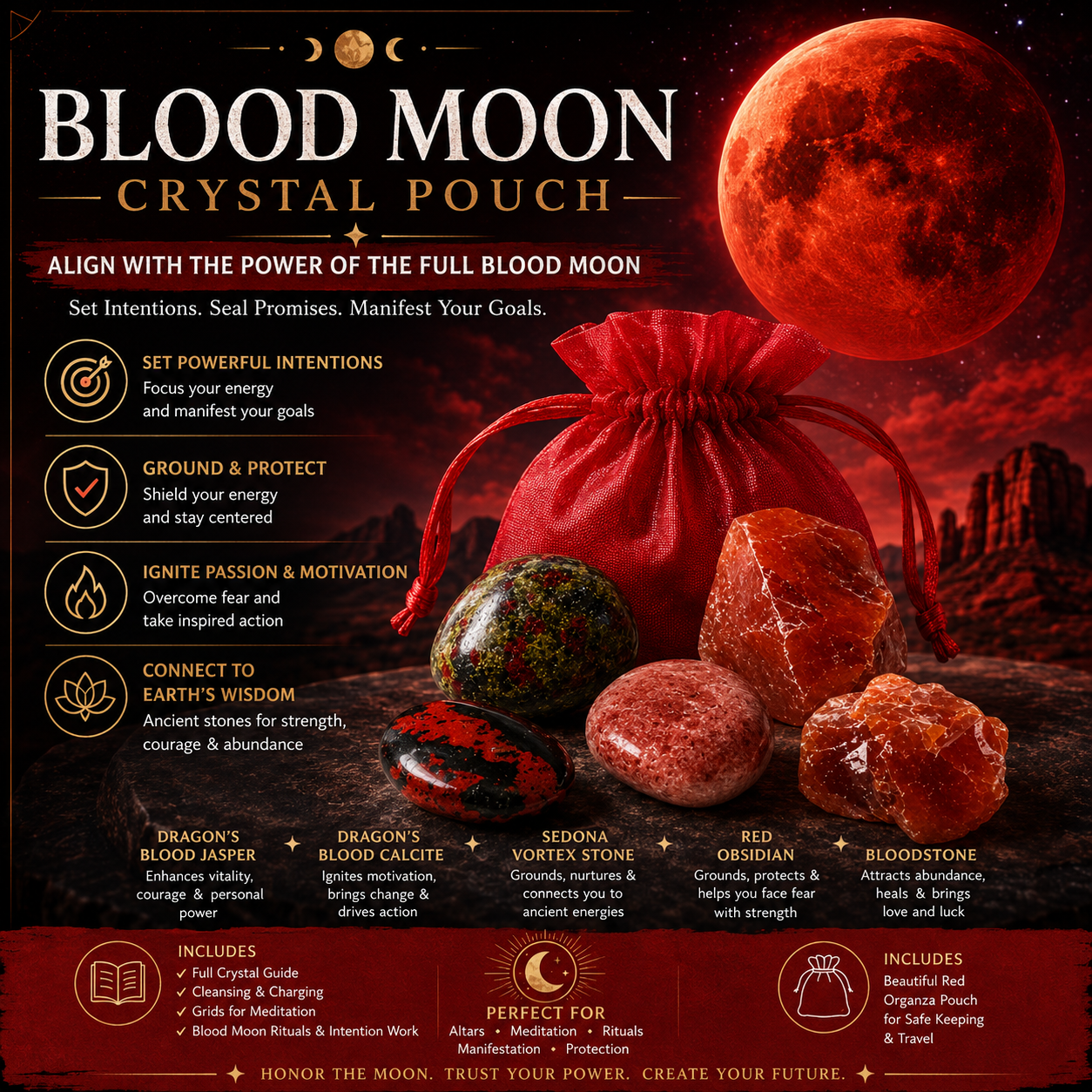 Blood Moon Crystal Pouch
