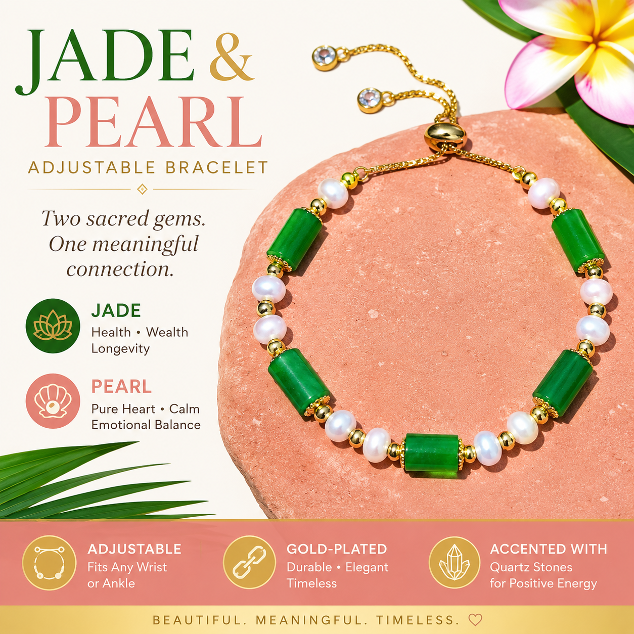 Jade and Pearl Bracelet