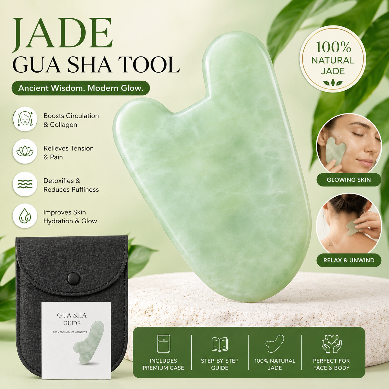 Jade Gua Sha Tool