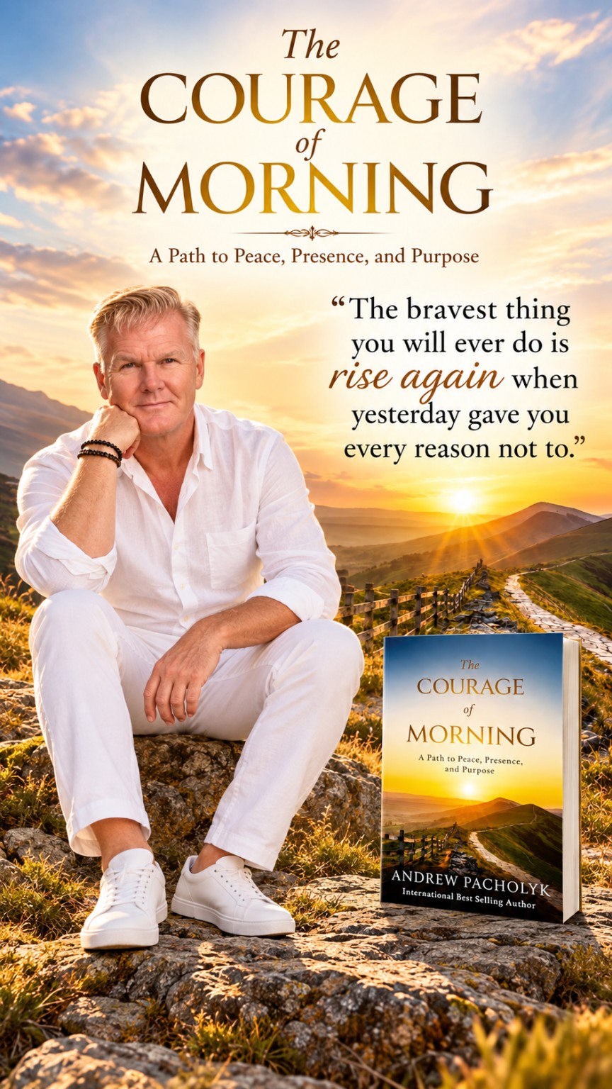Andrew Pacholyk with his new book The Courage of Morning